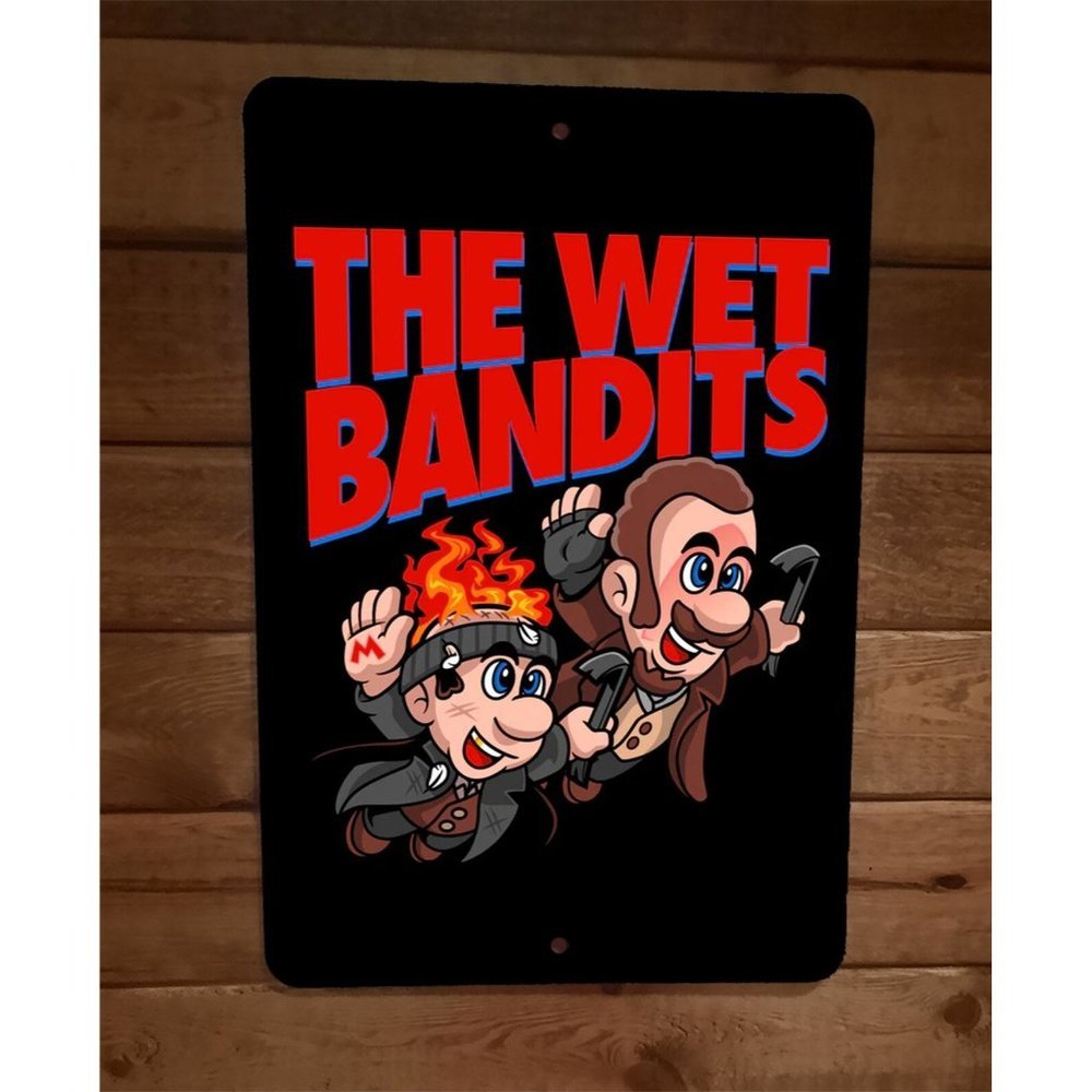 The Wet Bandits Home Alone Super Mario Bros Parody 8x12 Metal Wall Sign